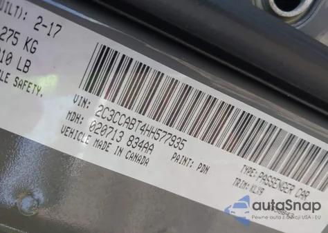 2017 Chrysler 300 300S from USA, damaged, VIN 2C3CCABT4HH577935